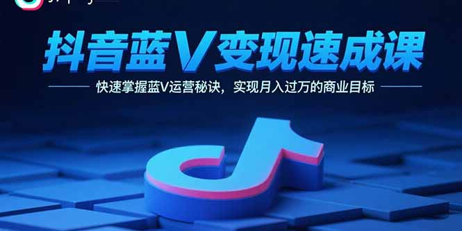 抖音蓝V变现速成课，快速掌握蓝V运营秘诀，实现月入过万的商业目标-chywc
