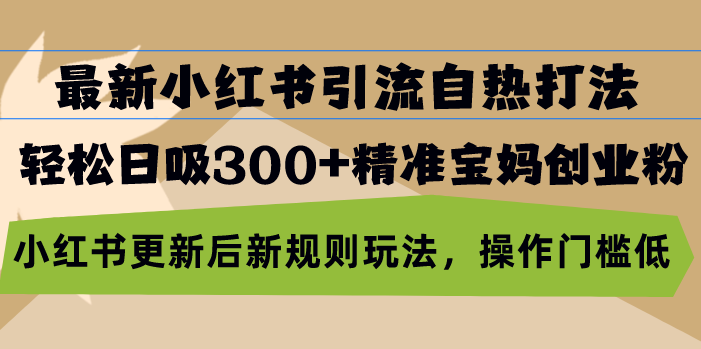 最新小红书引流自热打法，轻松日吸300+精准宝妈创业粉，小红书更新后新…-chywc