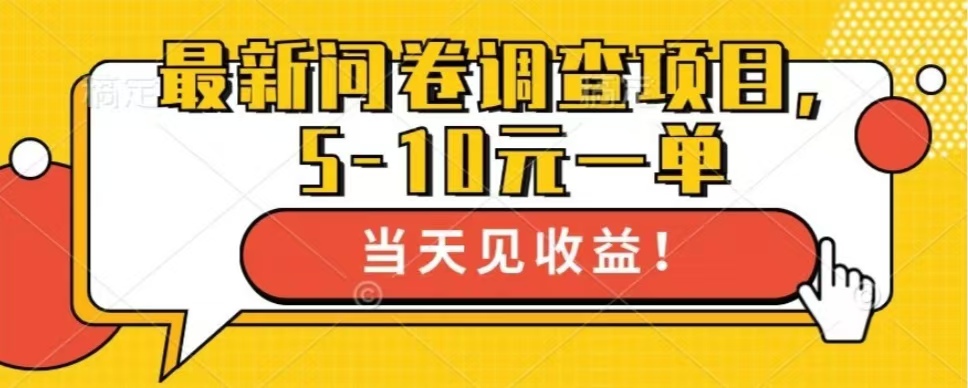 最新问卷调查项目，单日零撸100＋-chywc