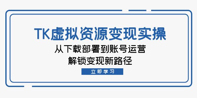 TK虚拟资料变现实操：从下载部署到账号运营，解锁变现新路径-chywc