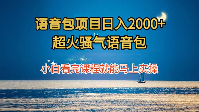 语音包项目 日入2000+ 超火骚气语音包小白看完课程就能马上实操-chywc