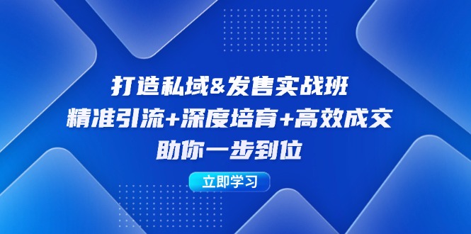 打造私域&发售实操班：精准引流+深度培育+高效成交，助你一步到位-chywc
