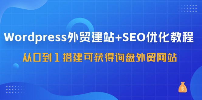 WordPress外贸建站+SEO优化教程，从0到1搭建可获得询盘外贸网站(57节课)-chywc