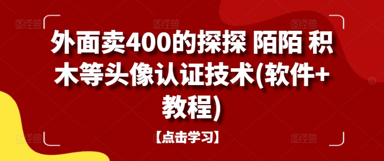 外面卖400的探探 陌陌 积木等头像认证技术(软件+教程)-chywc