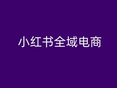 小红书全域电商，小红书电商教程-chywc