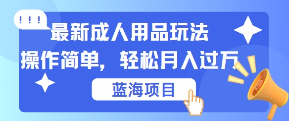 最新成人用品项目玩法，操作简单，动动手，轻松日入几张【揭秘】-chywc