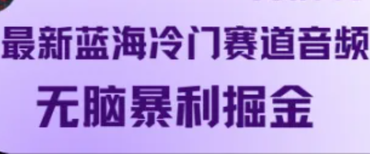 最新蓝海冷门赛道音频，无脑暴利掘金-chywc