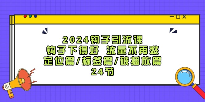 2024钩子引流课：钩子下得好流量不再愁，定位篇/标签篇/破播放篇/24节-chywc