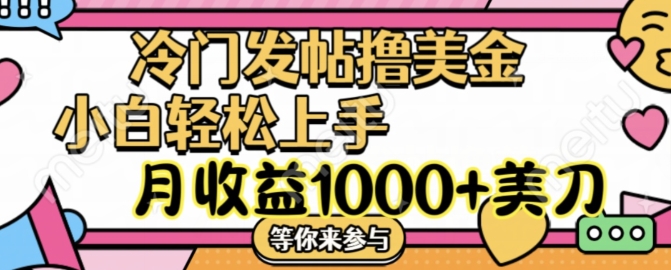 冷门发帖撸美金项目，月收益1000+美金，简单无脑，干就完了【揭秘】-chywc