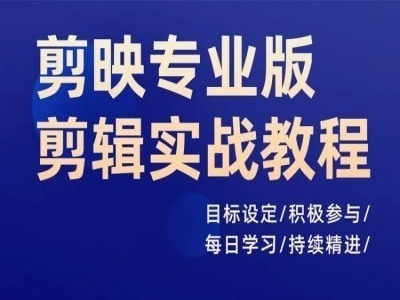剪映专业版剪辑实战教程，目标设定/积极参与/每日学习/持续精进-chywc