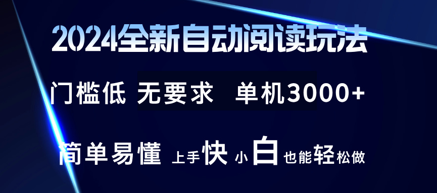 2024全新自动阅读玩法 全新技术 全新玩法 单机3000+ 小白也能玩的转 也…-chywc
