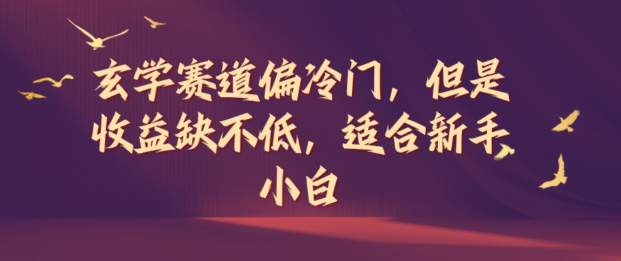 玄学赛道偏冷门，但是收益缺不低，适合新手小白【揭秘】-chywc