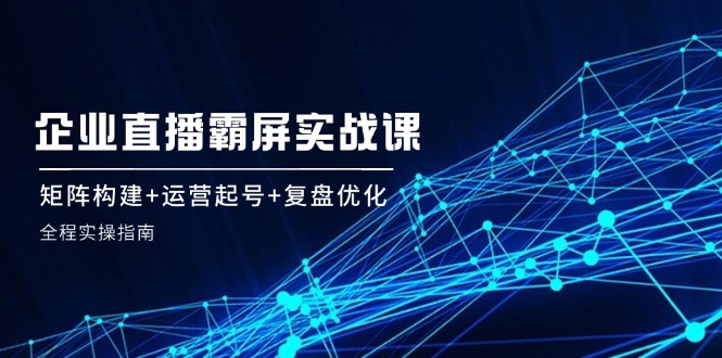 企业直播霸屏实战课：矩阵构建+运营起号+复盘优化，全程实操指南-chywc