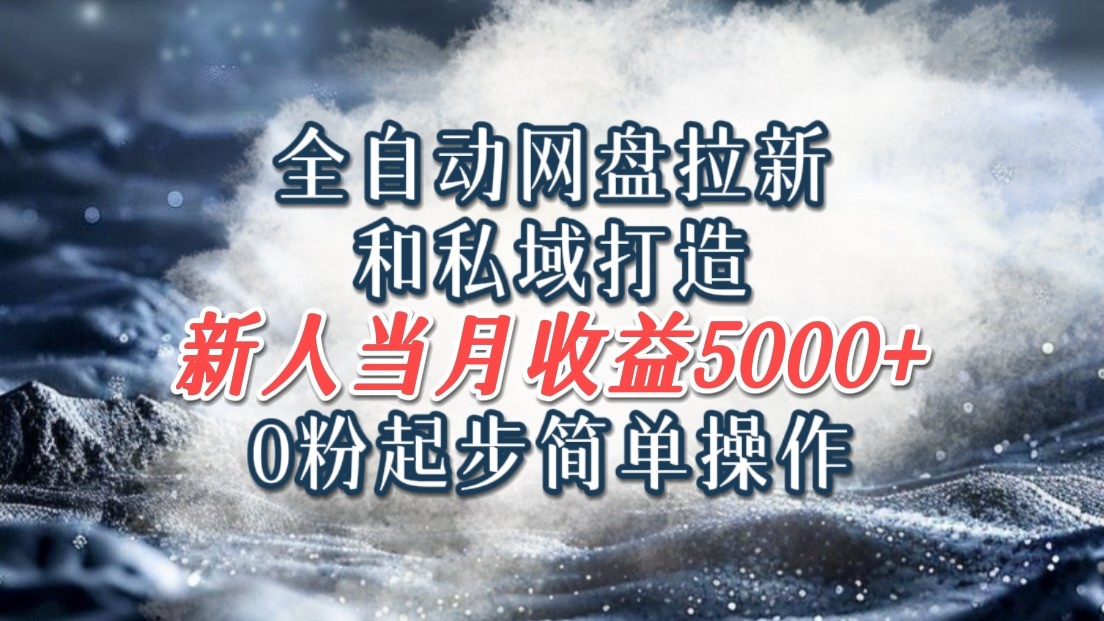 全自动网盘拉新和私域打造，0粉起步简单操作，新人入门当月收益5000以上-chywc