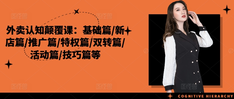 外卖认知颠覆课：基础篇/新店篇/推广篇/特权篇/双转篇/活动篇/技巧篇等-chywc