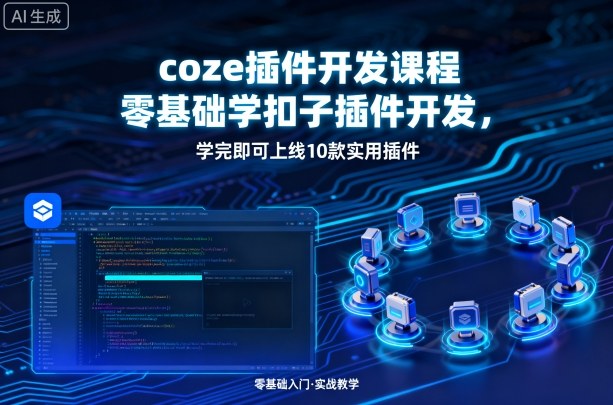 coze插件开发课程，零基础学扣子插件开发，学完即可上线10款实用插件-chywc