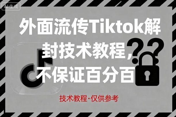 外面流传Tiktok解封技术教程，不保证百分百，具体自测-chywc
