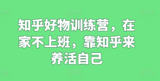 知乎好物训练营，在家不上班，靠知乎来养活自己-chywc