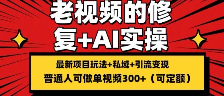 修复老视频的玩法，搬砖+引流的变现(可持久)，单条收益300+【揭秘】-chywc