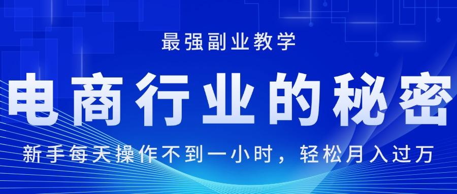 电商行业的秘密，新手每天操作不到一小时，月入过万轻轻松松，最强副业…-chywc