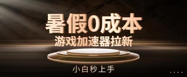 暑假0成本游戏加速器拉新，小白秒上手，无需投资【揭秘】-chywc