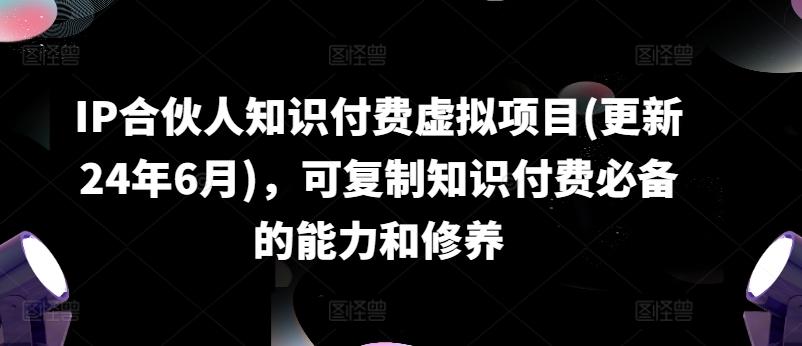 IP合伙人知识付费虚拟项目(更新24年6月)，可复制知识付费必备的能力和修养-chywc