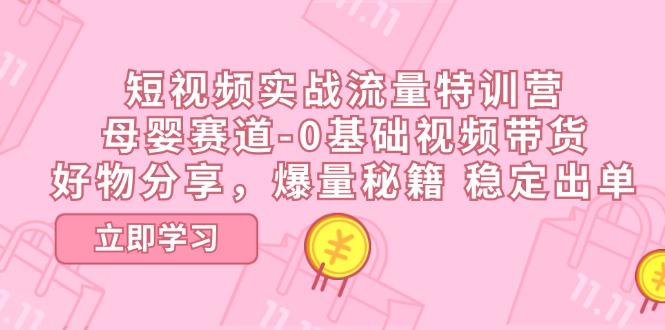 短视频实战流量特训营，母婴赛道-0基础带货，好物分享，爆量秘籍 稳定出单-chywc