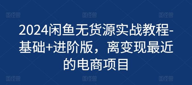 2024闲鱼无货源实战教程-基础+进阶版，离变现最近的电商项目-chywc