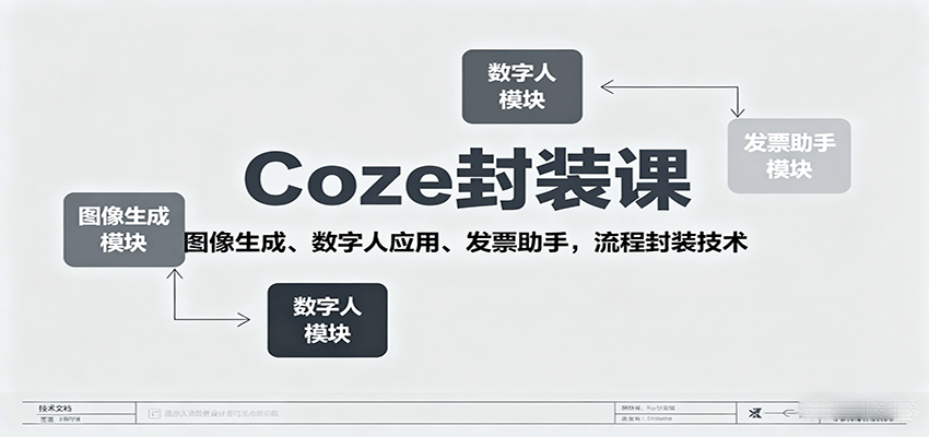 Coze封装课，图像生成、数字人应用、发票助手，流程封装技术-chywc