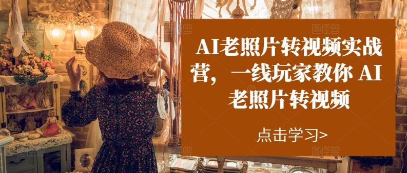 AI老照片转视频实战营，一线玩家教你AI老照片转视频-chywc