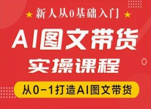 新人从0基础入门，抖音AI图文带货实操课程，从0-1打造AI图文带货-chywc