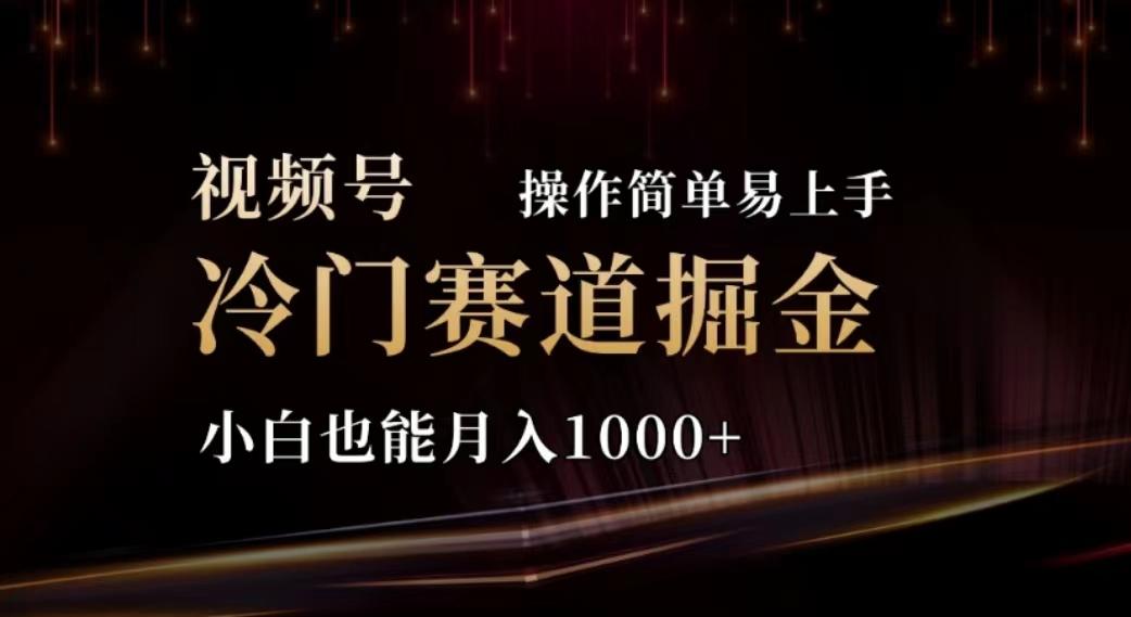 2024视频号冷门赛道掘金，操作简单轻松上手，小白也能月入1000+-chywc