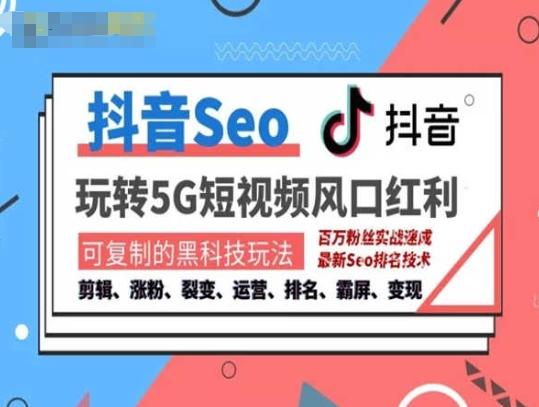 抖音SEO引流培训课程-抓住抖音风口，实现搜索排名，获取精准流量，快速成交变现-chywc