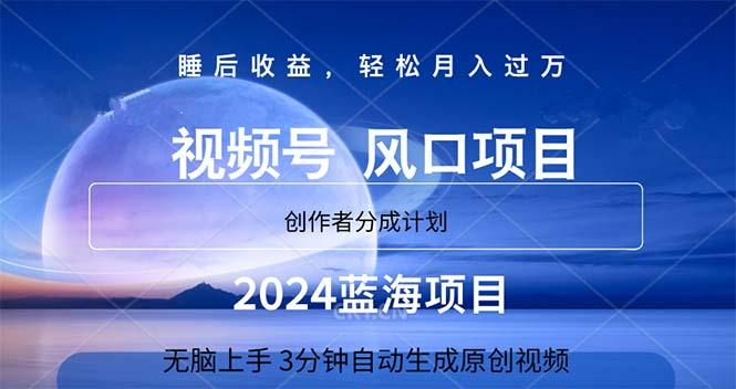 2024蓝海项目，3分钟自动生成视频，月入过万-chywc