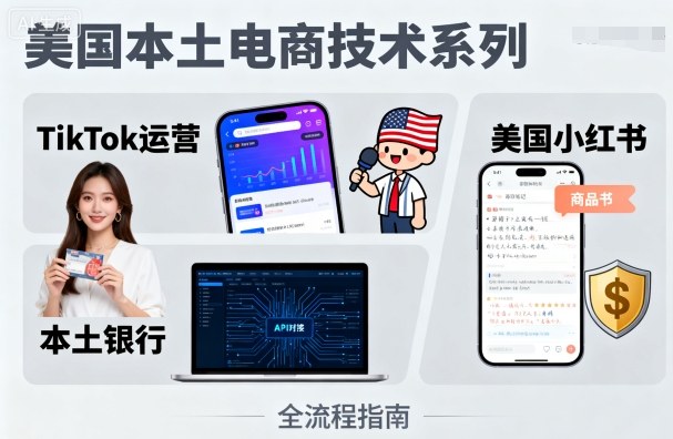 美国本土电商技术，Tiktok 运营篇+美国小红书篇+本土银行篇-chywc