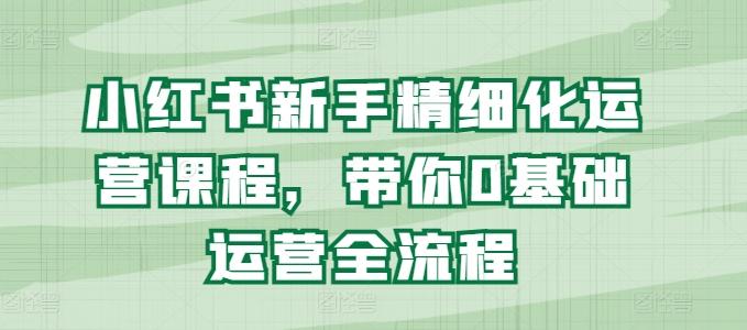 小红书新手精细化运营课程，带你0基础运营全流程-chywc