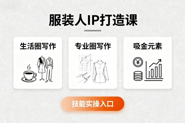 服装人IP打造课，文案创富+生活圈写作+专业圈写作+服装人专属+吸金元素+技能实操-chywc