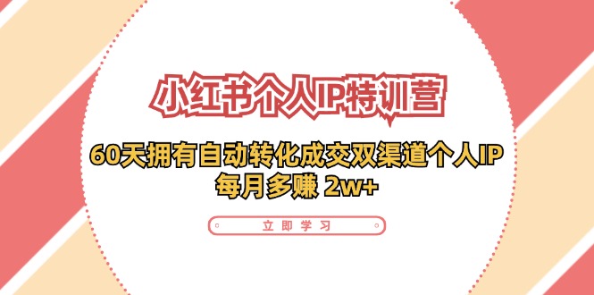 小红书个人IP陪跑营：两个月打造自动转化成交的多渠道个人IP，每月收入2w+(30节)-chywc