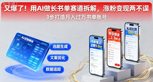 又爆了！用AI做长书单赛道拆解，涨粉变现两不误-chywc