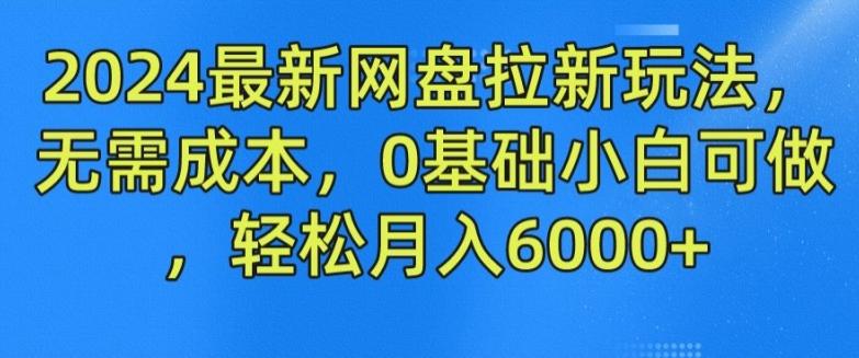 2024最新网盘拉新玩法，无需成本，0基础小白可做，轻松月入6000+【揭秘】-chywc