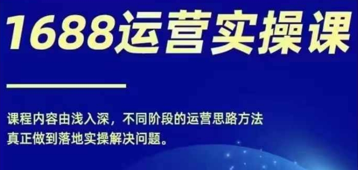 1688实操运营课，零基础学会1688实操运营，电商年入百万不是梦-chywc