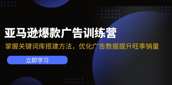 亚马逊爆款广告训练营：掌握关键词库搭建方法，优化广告数据提升旺季销量-chywc