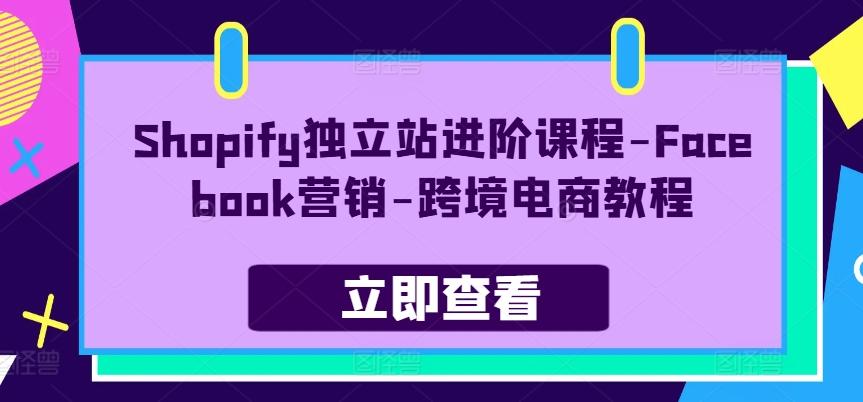 Shopify独立站进阶课程-Facebook营销-跨境电商教程-chywc