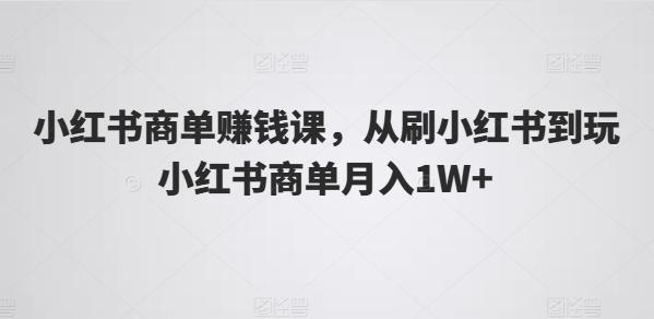 小红书商单赚钱课，从刷小红书到玩小红书商单月入1W+-chywc
