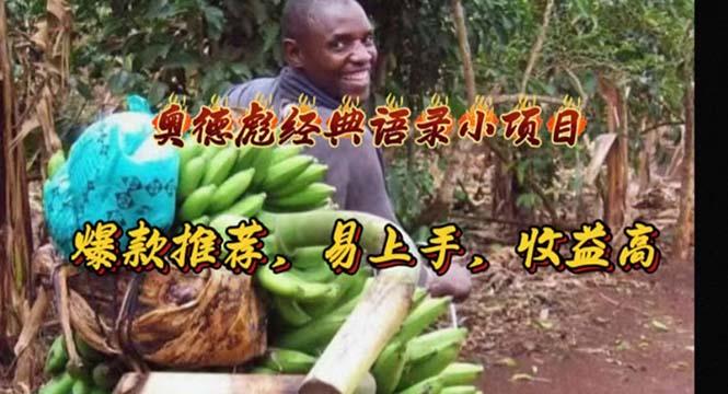 奥德彪经典语录小项目，爆款推荐，易上手，收益高-chywc
