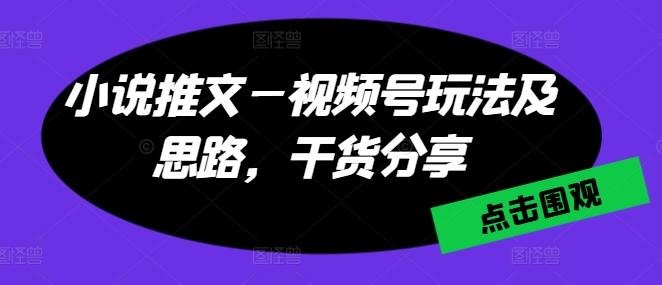小说推文—视频号玩法及思路，干货分享-chywc
