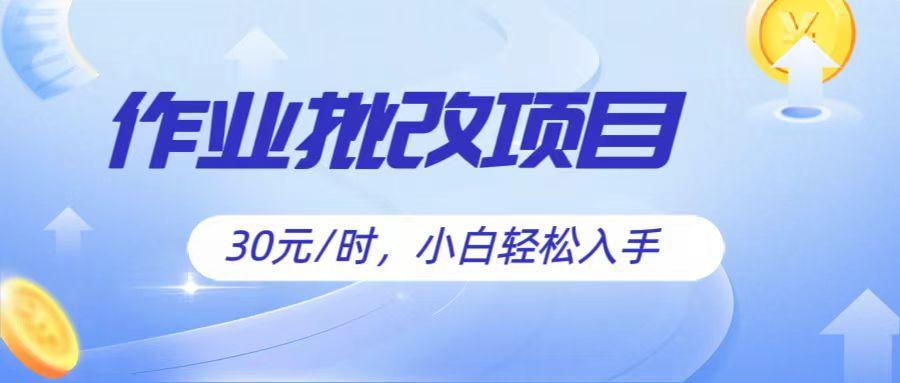 作业批改项目30元/时，简单小白轻松入手，非常适合兼职-chywc