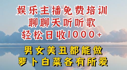 娱乐主播免费培训聊聊天听听歌轻松日收1K+，男女美丑都能做萝卜白菜各有所爱【揭秘】-chywc