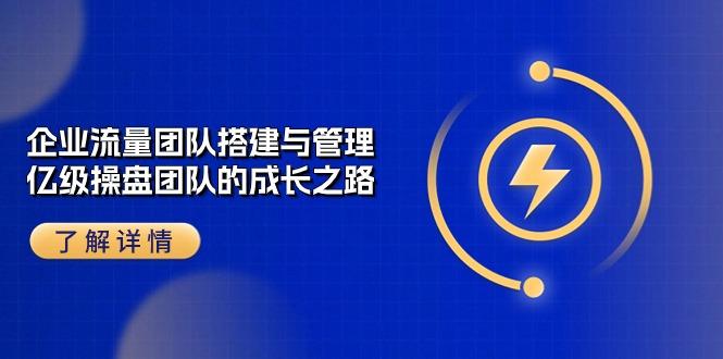 企业 流量团队-搭建与管理，亿级 操盘团队的成长之路(28节课-chywc