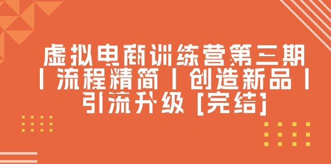 虚拟电商训练营第三期丨流程精简丨创造新品丨引流升级 [完结]-chywc
